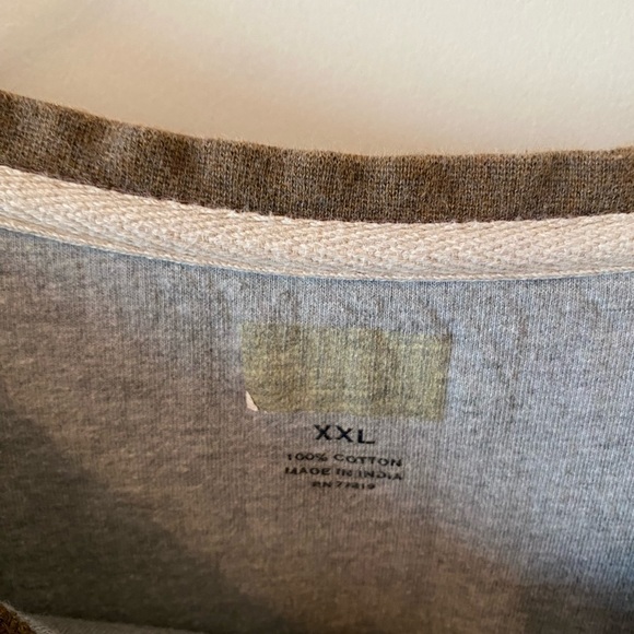 Mens Brown Henley shirt - Picture 3 of 4